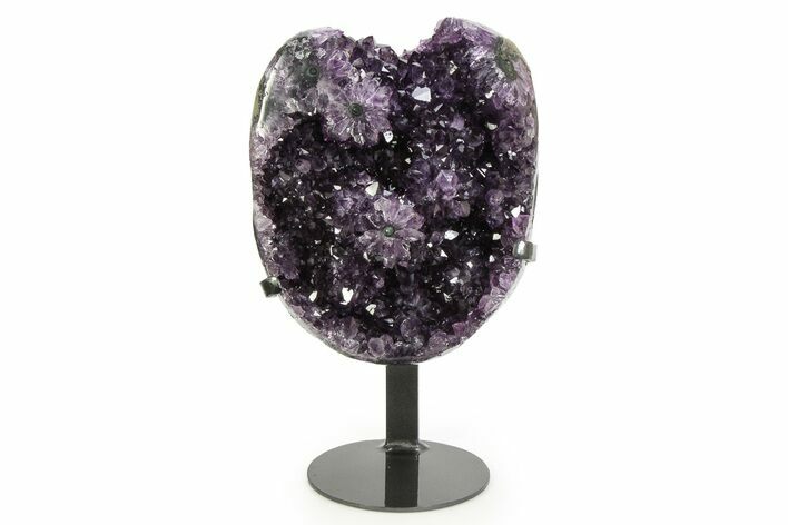 Brilliant Amethyst Geode With Metal Stand - Uruguay #342519
